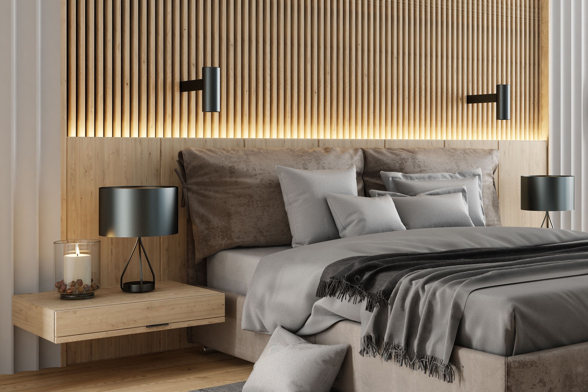 Japandi Luxury modern retro-style master bedroom